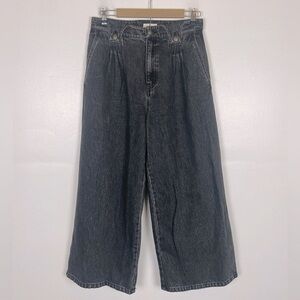 Joie 90's Wide Legh High Rise Women's Jeans Size 29 Dusted Black Pleated Grunge